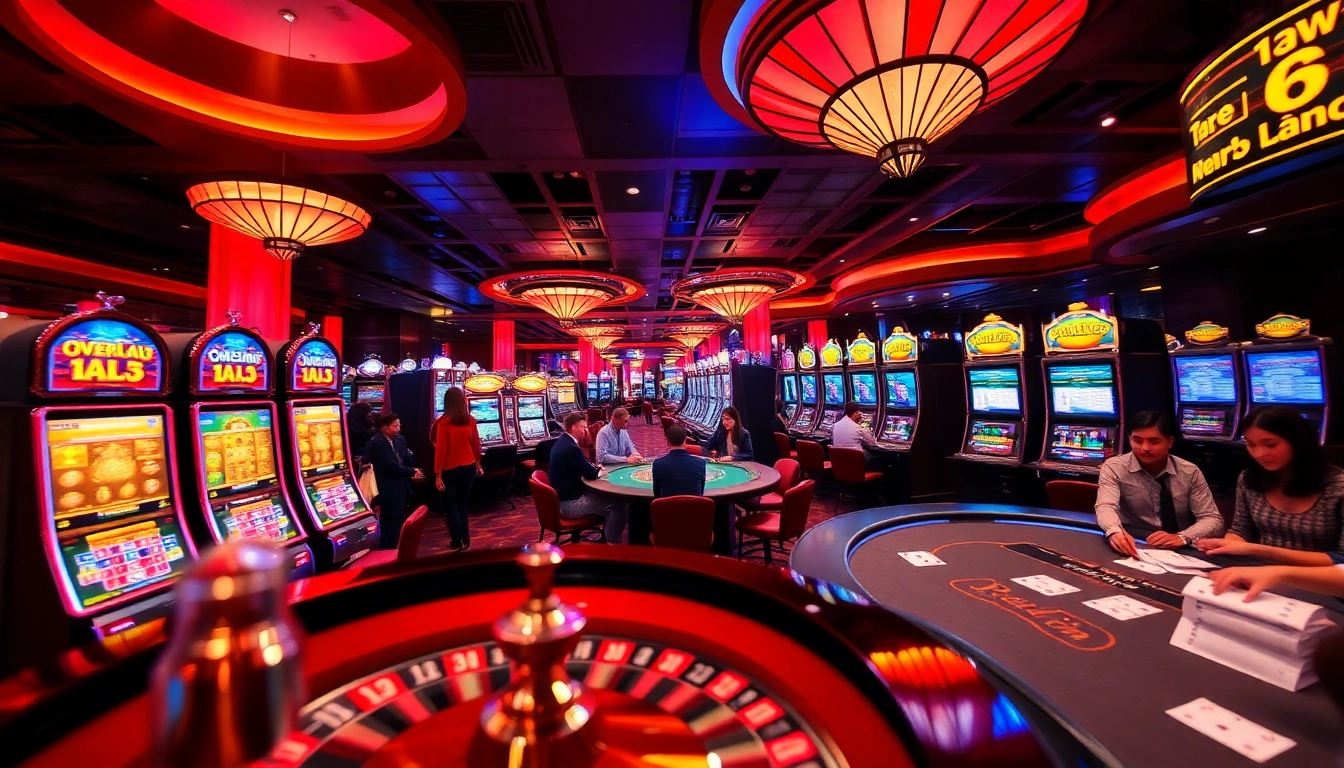 Experience the vibrant atmosphere of Overload Casino filled with exciting slot machines and engaging gameplay.