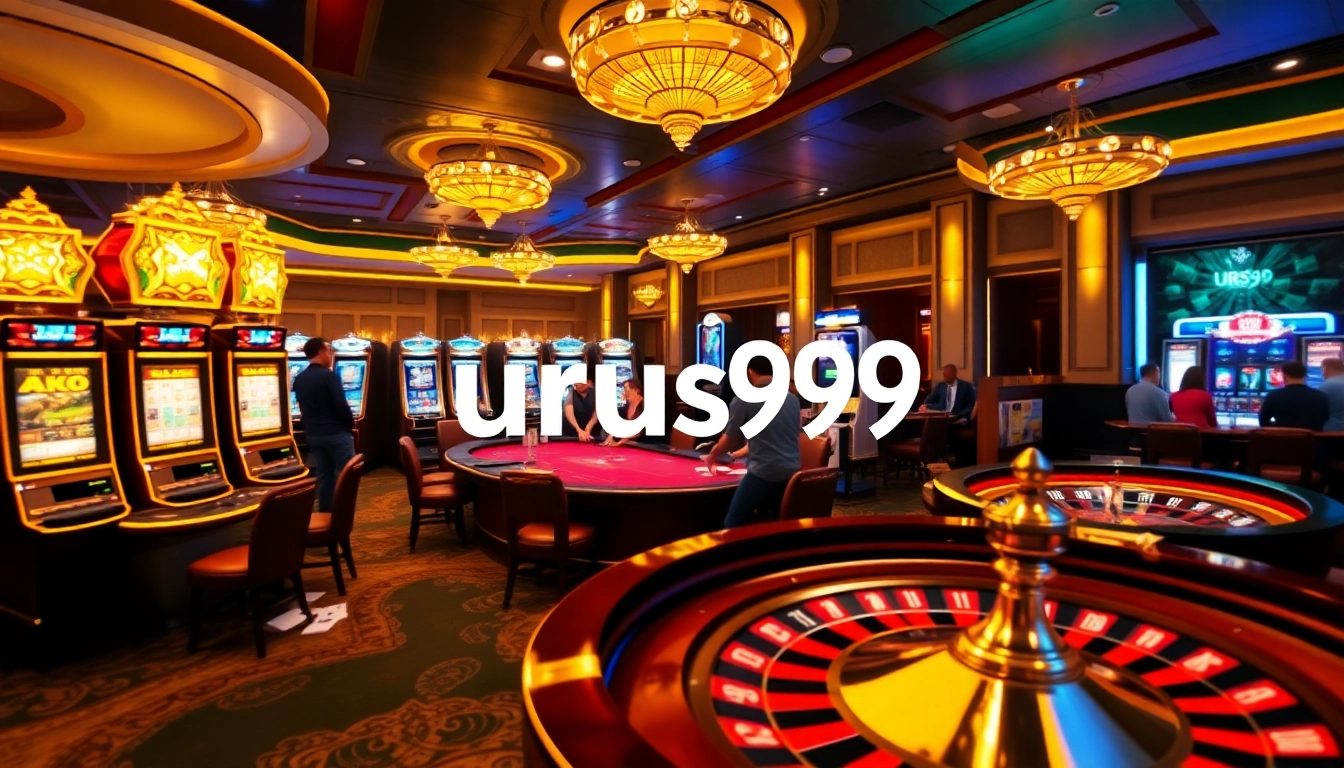 Experience the thrill at urus99 casino, showcasing vibrant slot machines and exciting poker action.