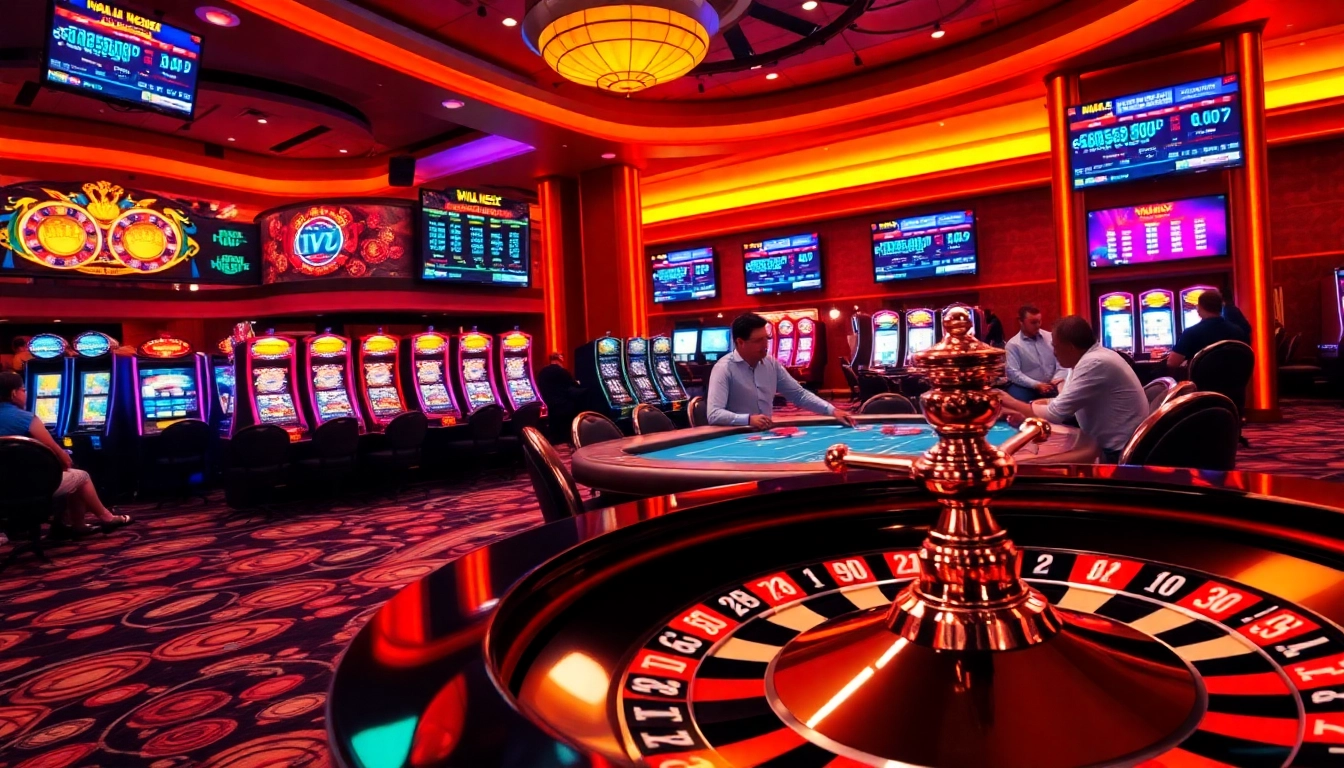 Experience the thrill of bong da lu fun at a vibrant casino poker table with colorful chips and a roulette wheel.