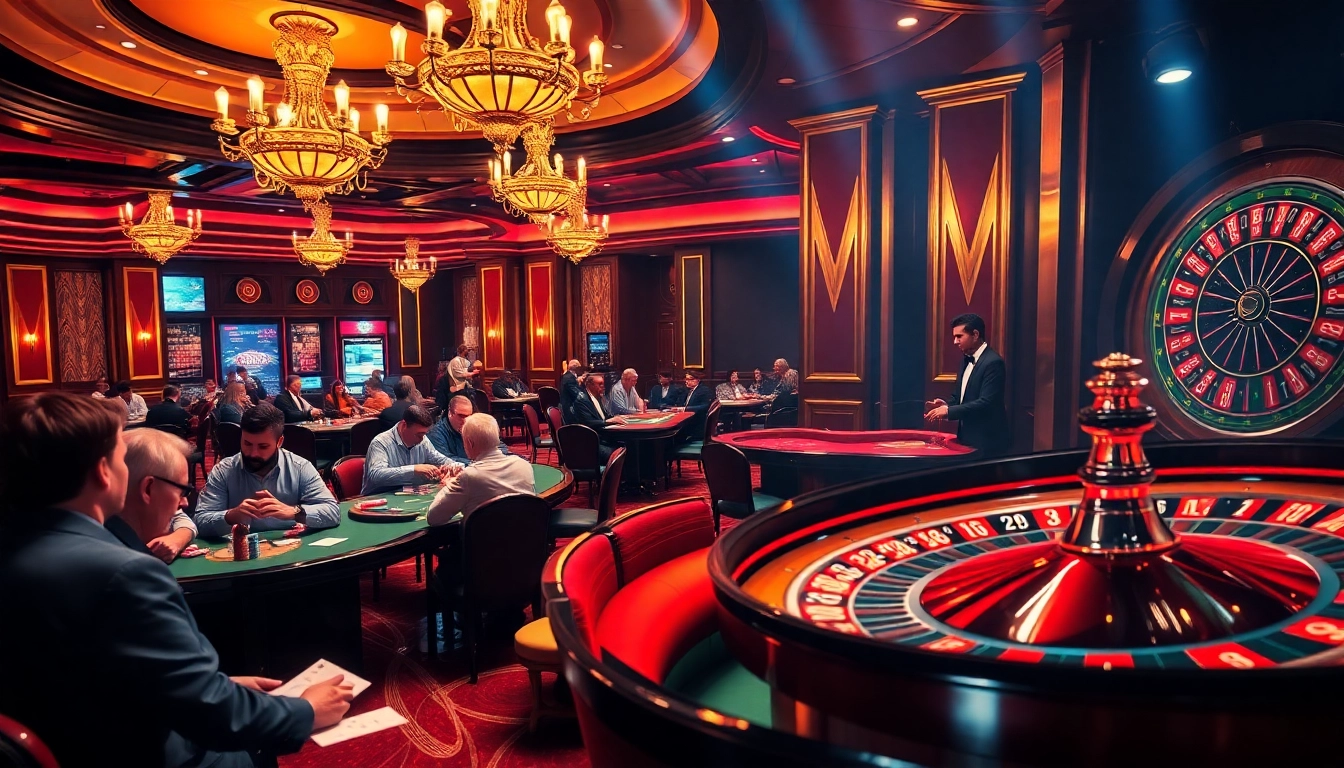 Experience high-stakes gameplay at https://shbet.cruises/, featuring intense poker actions amid vibrant casino decor and atmosphere.